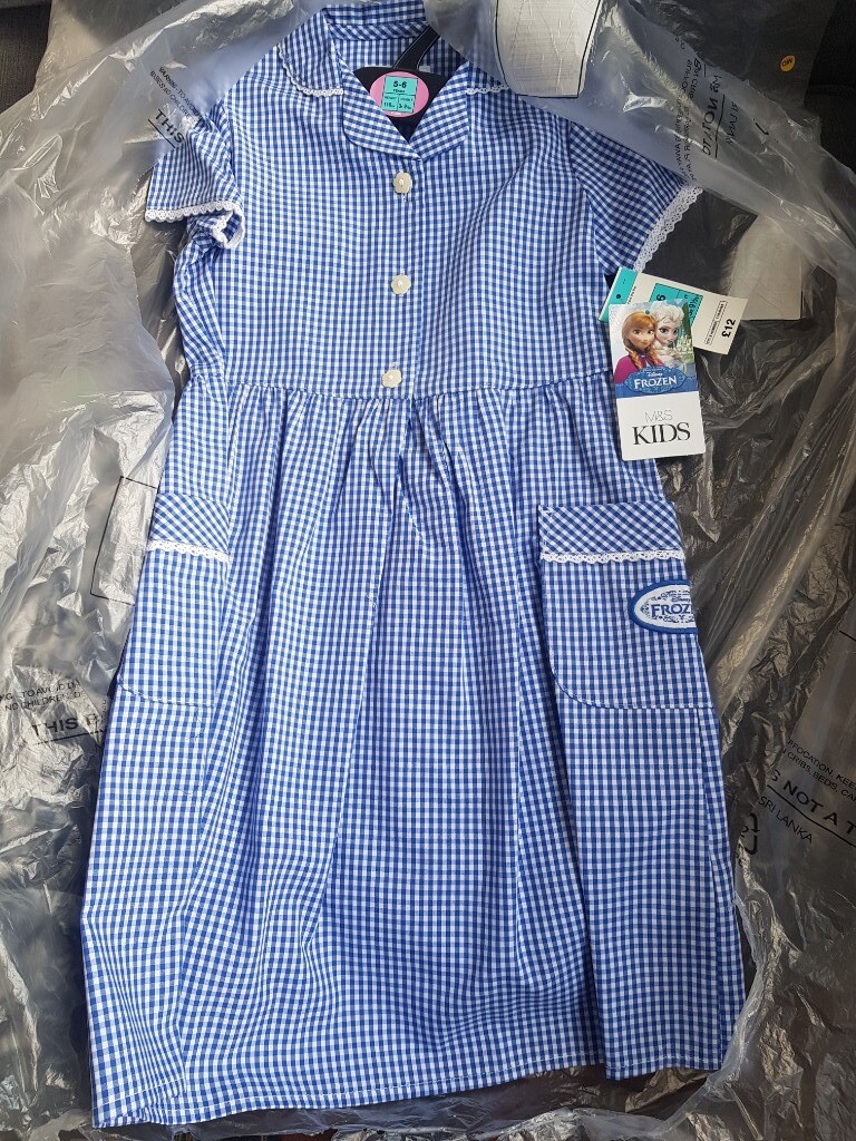 green gingham school dress